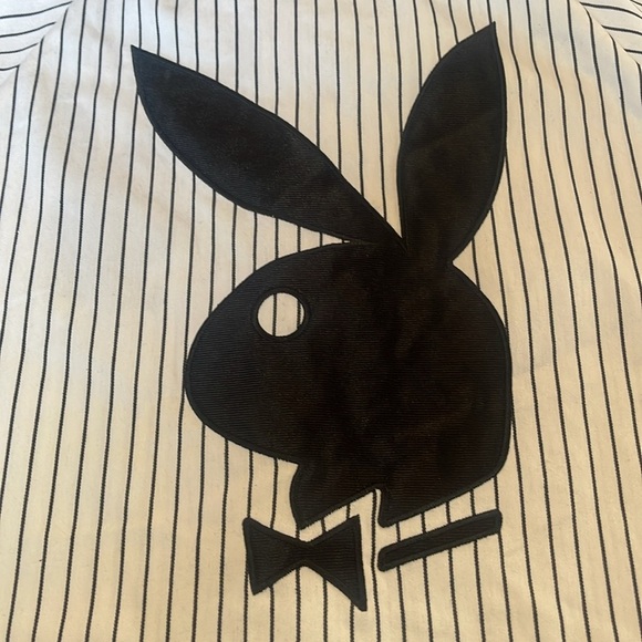 PLAYBOY joyrich baseball jersey Button Up Jersey size xs black and white bunny - Picture 10 of 10